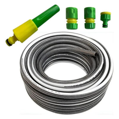 Manguera Riego 1/2 X 15m Anticolapso Trenzada + Accesorios