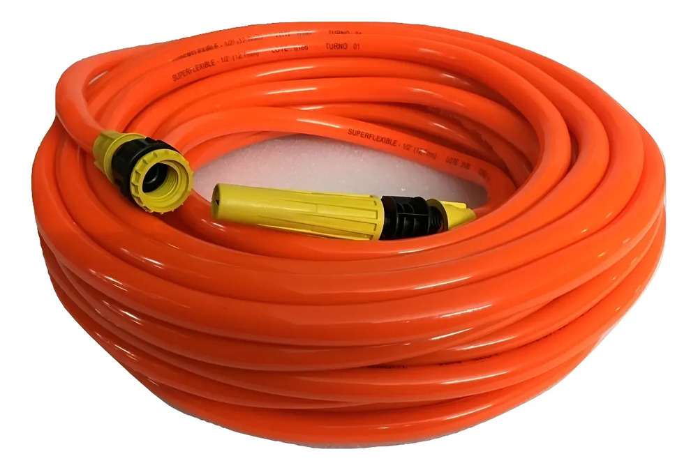 Manguera De Riego 1/2 Reforzada Con Accesorios 50 M Super Naranja