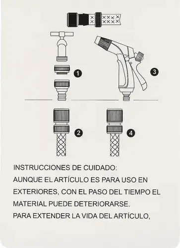 Pistola De Riego Kit + Acc. Acople Rapido + Porta Manguera - Image 3