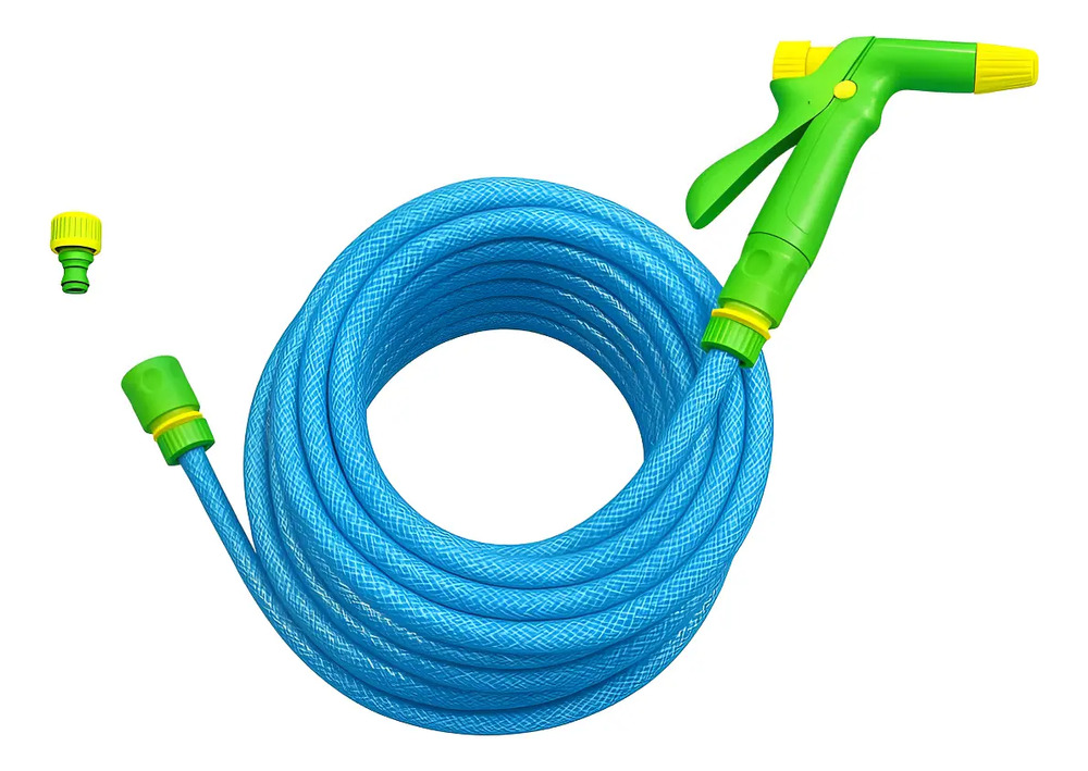 Manguera De Riego 1/2 Reforzada X 20mts + Kit De Accesorios Celeste