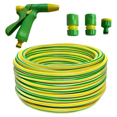 Manguera Riego 1/2 Reforzada X 50 Mts + Accesorios Pistola R Amarillo