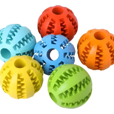 Juguete Mordillo Perros Pelota Porta Alimento 7cm 6 Unidades Multicolor