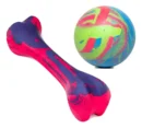 Pelota Y Hueso De Caucho Goma Combo Juguete Perro N 1 Multicolor