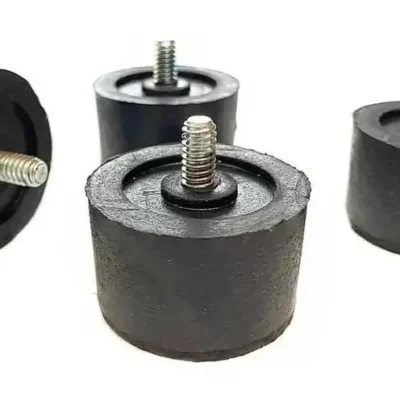 Pata Tope De Goma Con Tornillo 1/4 X 4 Unidades Negro