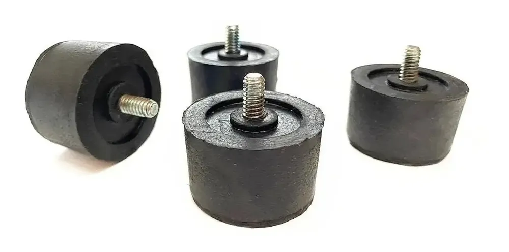Pata Tope De Goma Con Tornillo 1/4 X 4 Unidades Negro