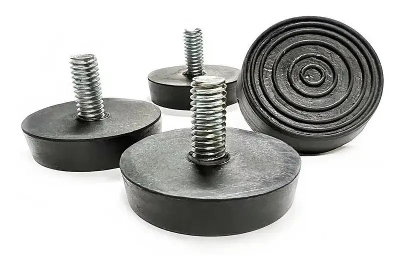 Pata De Goma Con Tornillo 3/8 (pack X 4 Unidades) Negro