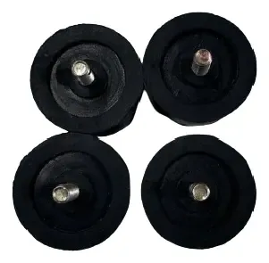 Pata Tope De Goma Con Tornillo 1/4 X 4 Unidades Negro - Image 3