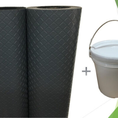 Combo Piso Bloque Gris Simil Goma 7.5m2 + Adhesivo!!
