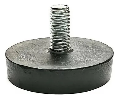 Pata Con Tornillo Goma Metrico 10mm (pack X 12 Unidades) Negro (base) / Dorado (tornillo) - Image 3