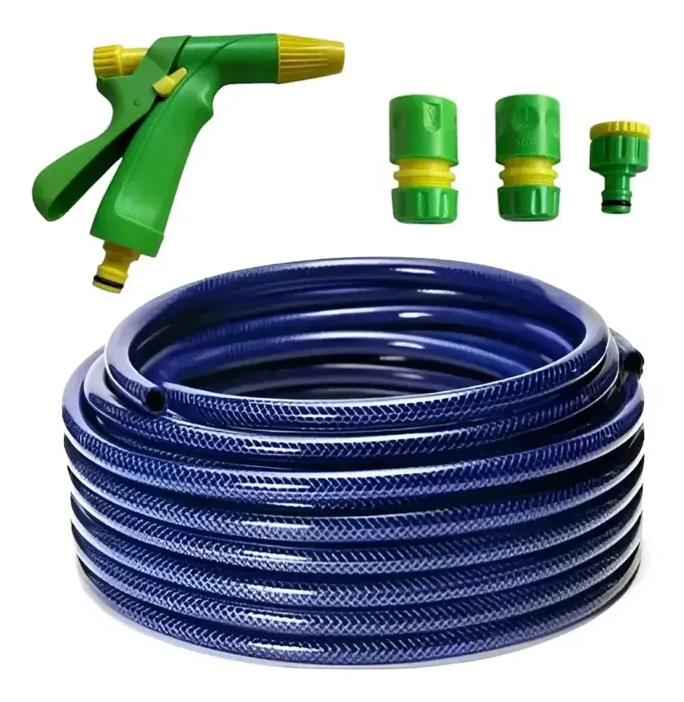 Manguera De Riego Trenzada Con Accesorios 1/2 X 25mts Azul