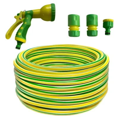 Manguera Riego 1/2 Reforzada X 50 Mts + Accesorios Pistola 7 Verde