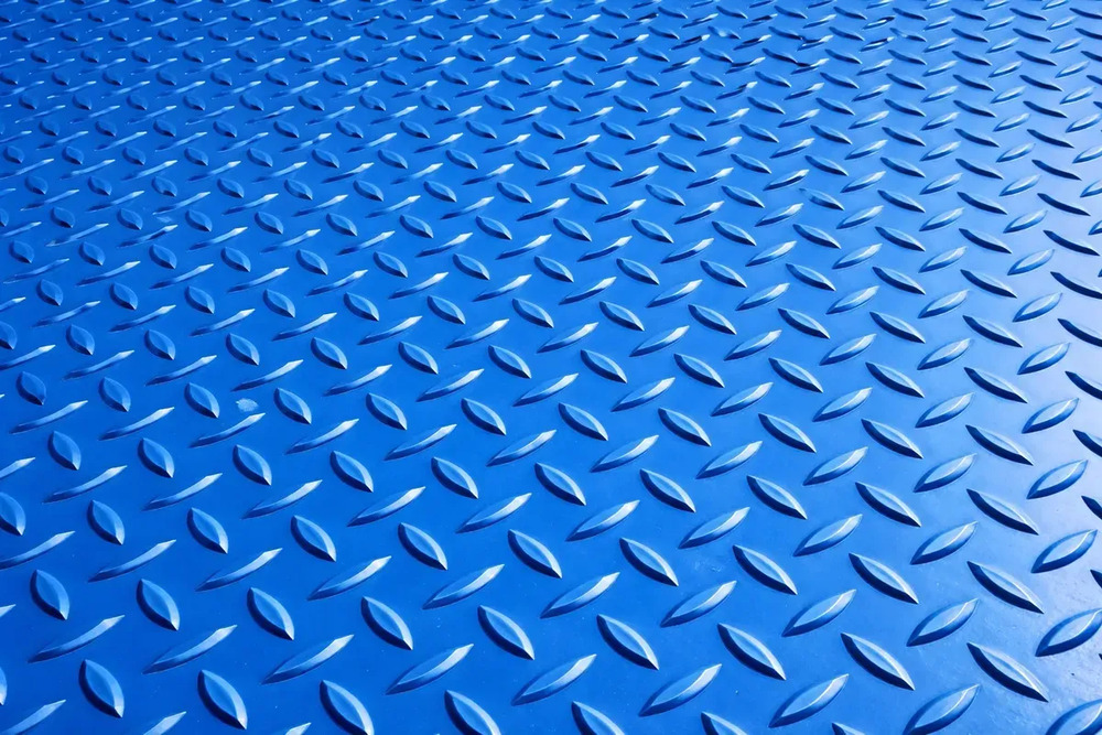 Piso Goma/pvc Semilla Melon Ignifugo 3mm Azul 1m Ancho X 5mt Azul Semilla
