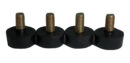 Pata De Goma Tornillo Metrico 10mm (200 Unidades) Negro