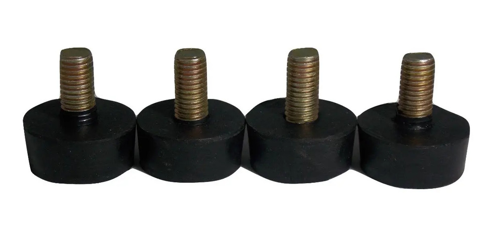 Pata De Goma Tornillo Metrico 10mm (200 Unidades) Negro