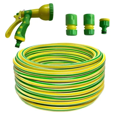 Manguera Riego 1/2 Reforzada X 25 Mts + Accesorios Pistola 7 Verde
