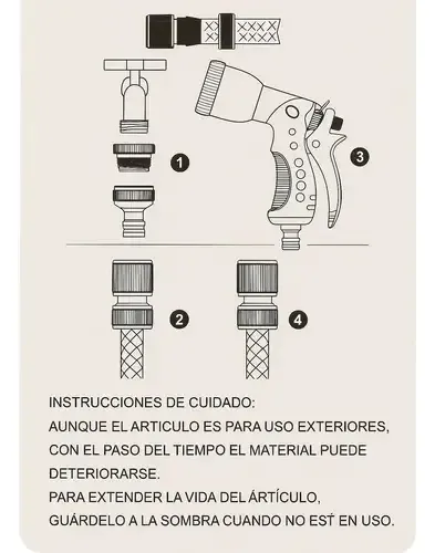 Pistola Riego Multivia + Acc. Acople Rapido + Porta Manguera - Image 5