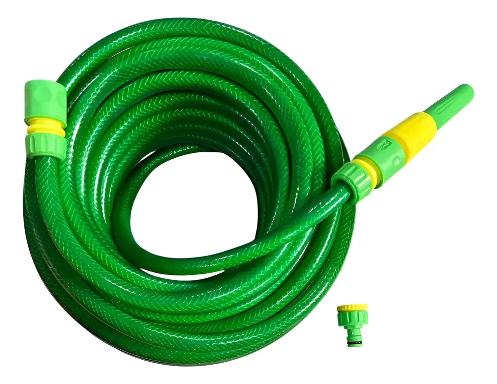 Manguera De Riego 1/2 Trenzada Reforzada X 50mts + Accesorio Celeste