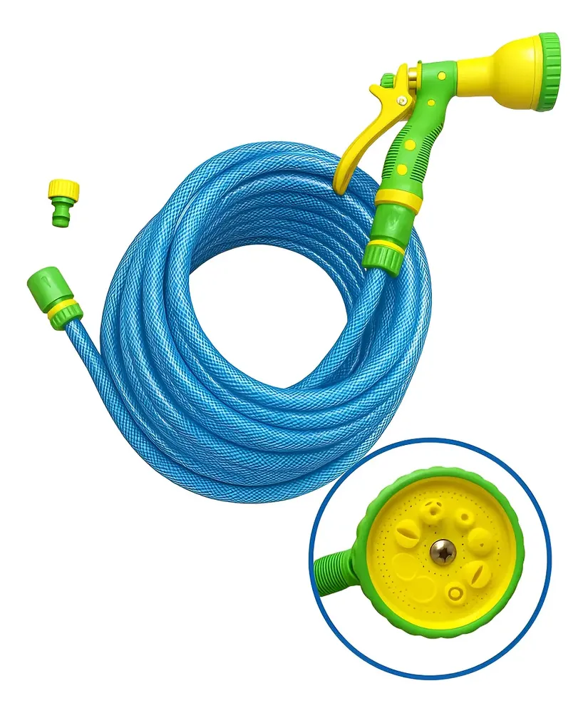 Manguera De Riego 1/2 Reforzada X 10mts + Accesorios Premium Celeste