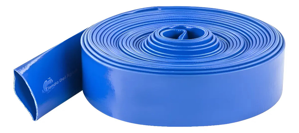 Manguera Manga Plana Reforzada Azul C/tela 2 PuLG 51mm 20mts Azul