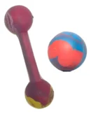Pelota Y Pesa Caucho Goma Combo Juguete Perro N 4 Multicolor