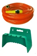 Manguera De Riego 1/2 X 10mts + Soporte Porta Manguera      Naranja