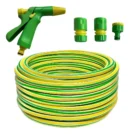 Manguera Riego 3/4 Reforzada X 25 Mts + Accesorios Pistola R Verde Y Amarillo