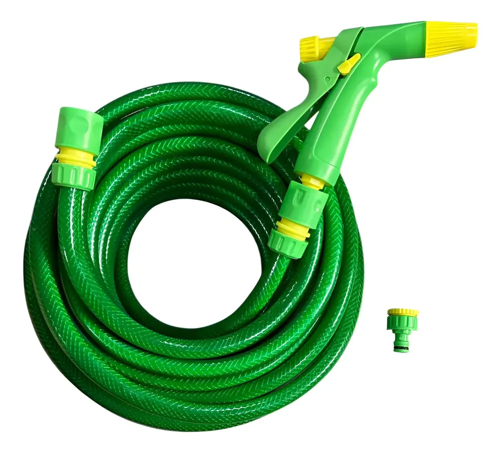 Manguera De Riego 1/2 Trenzada Reforzada X 20mts + Accesorio Verde