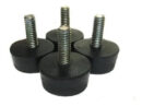 Pata De Goma Con Tornillo 5/16 (x 4 Unidades) Art 511 Negro