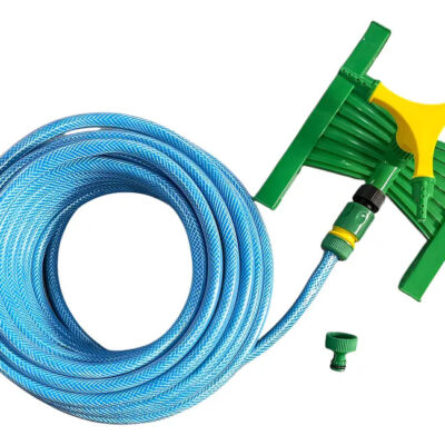 Manguera De Riego 1/2 Reforzada X 50mts + Regador Giratorio Celeste