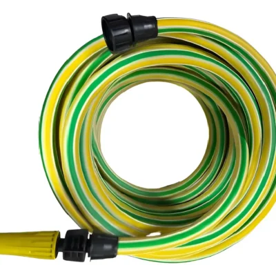 Manguera Riego Jardin Reforzada 1/2 13mm X 15mts + Acoples Verde/amarillo
