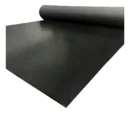 Piso De Goma Liso Negro Gimnasios 2mm X Rollo Entero (20m2) Negro Liso