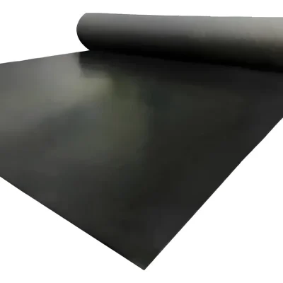 Piso De Goma Liso Negro Gimnasios 2mm X Rollo Entero (20m2) Negro Liso