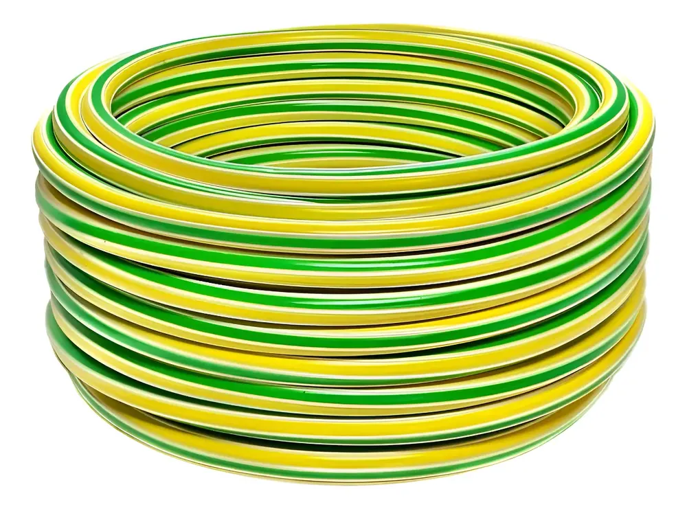 Manguera De Riego 1/2 Pvc Virgen Reforzada Rollo X 15 Mts Verde/amarillo