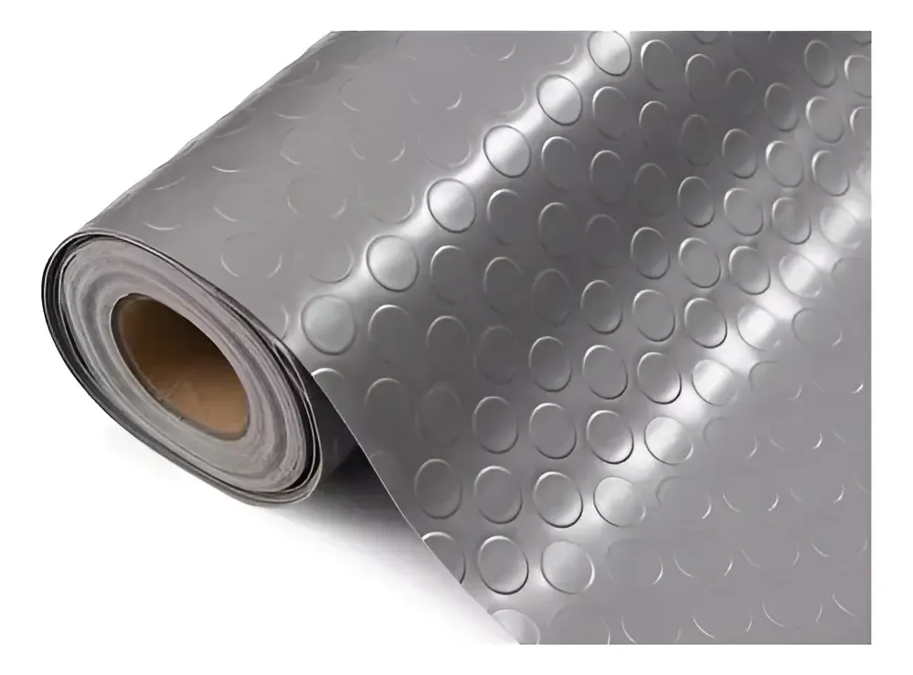 Piso De Goma/pvc Moneda 3mm Gris 1,20x15mts Oficina Gimnasio Gris Moneda