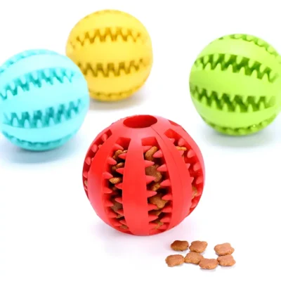 Juguete Mordillo Perros Pelota Porta Alimento 6cm 3 Unidades Multicolor