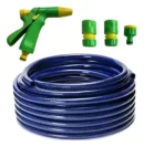 Manguera De Riego 3/4 Trenzada Reforzada X 25mts + Accesorio Azul