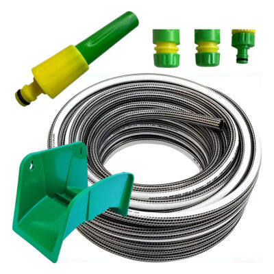Manguera Riego 1/2 X 25m Anticolapsable Trenzada + Accesorio