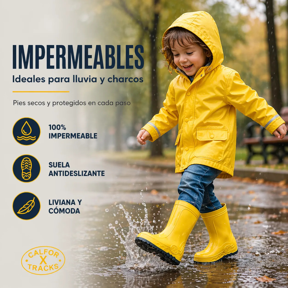 Bota De Lluvia Para Niños Calfor X Tracks Del 21 Al 34 - Image 10