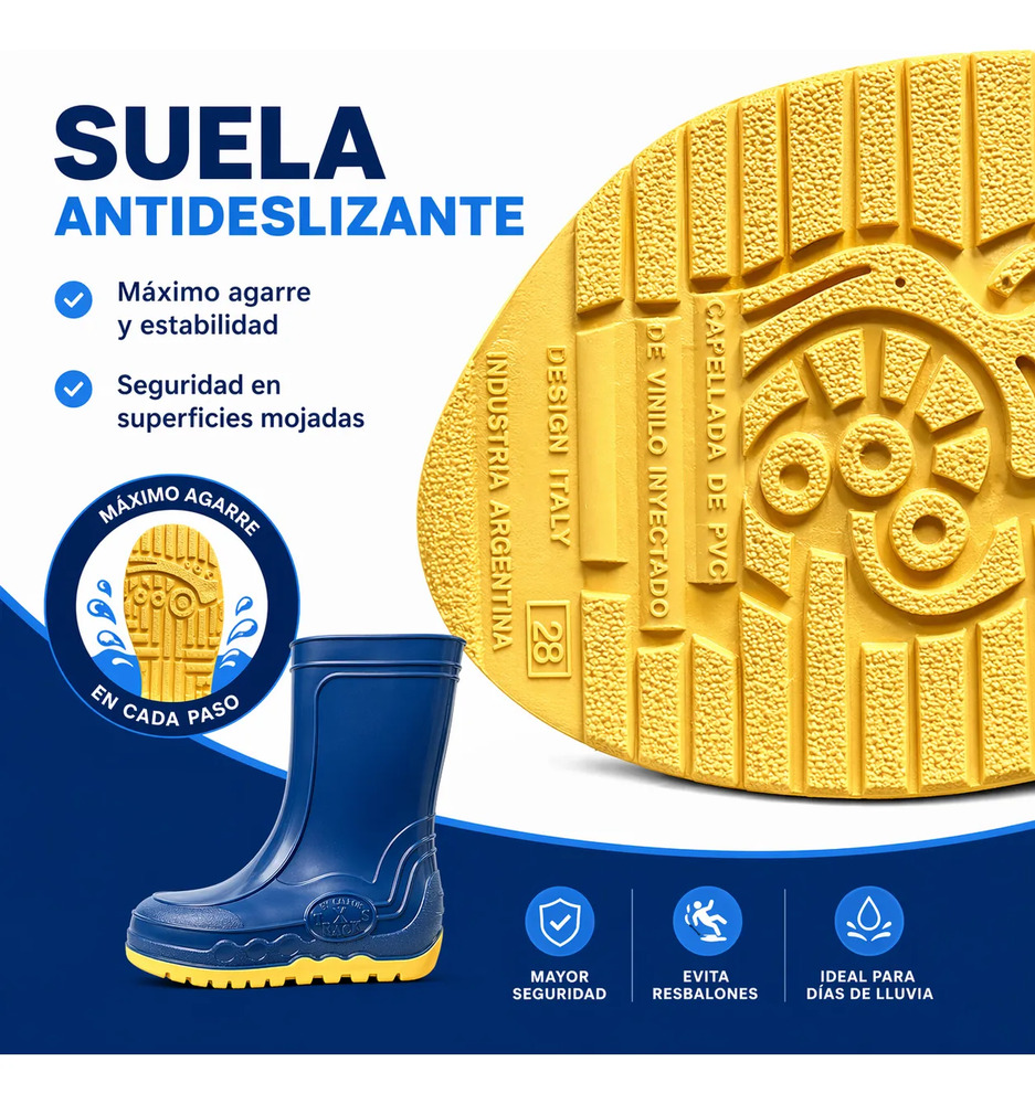 Bota De Lluvia Para Niños Calfor X Tracks Del 21 Al 34 - Image 5