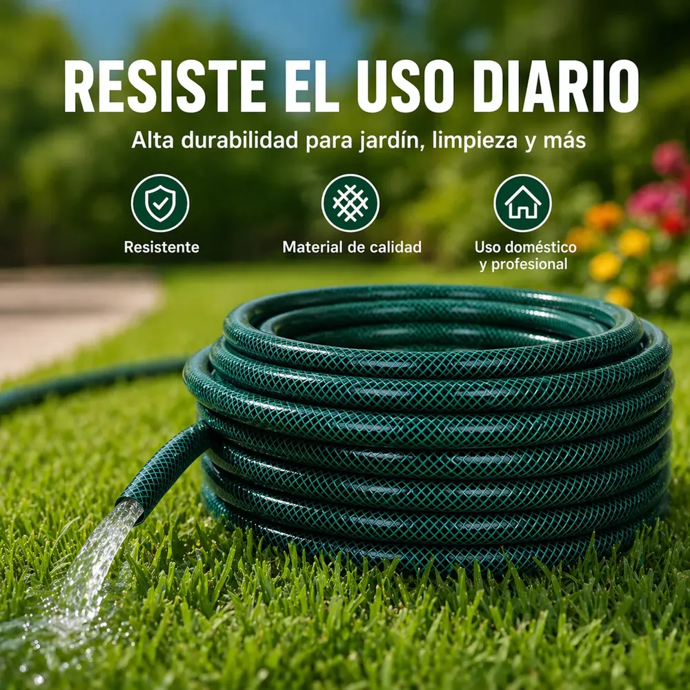 Manguera De Riego Trenzada 3/4 Presión Premium X 15 Mts Verde - Image 2