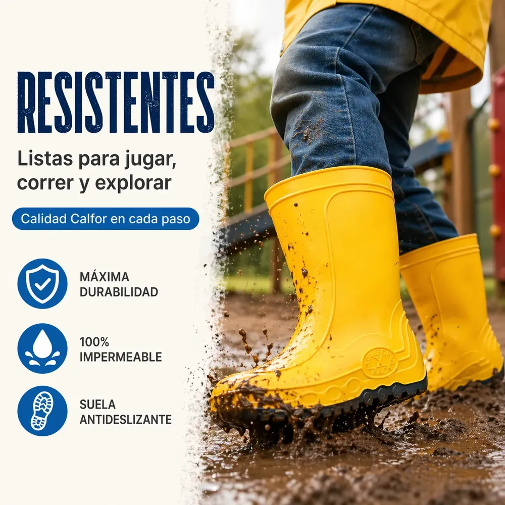 Bota De Lluvia Para Niños Calfor X Tracks Del 21 Al 34 - Image 17