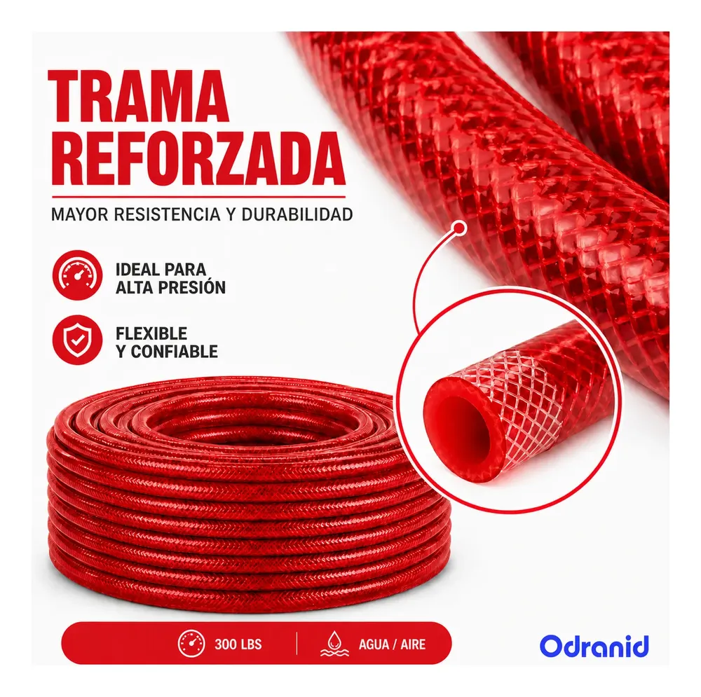 Manguera Para Compresor Agua/aire 3/8 (10mm) 300 Lbs X 25mts - Image 4