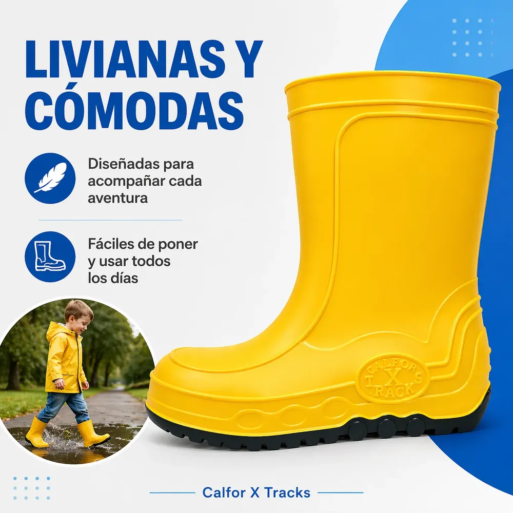 Bota De Lluvia Para Niños Calfor X Tracks Del 21 Al 34 - Image 12