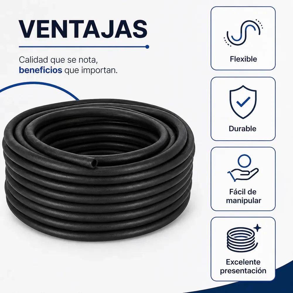 Manguera Caño Para Gas Envasado 8 Mm X 15 Metros Negro - Image 6