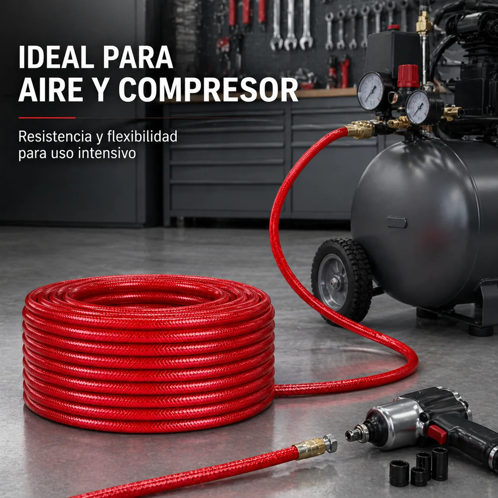Manguera Para Compresor Agua/aire 3/8 (10mm) 300 Lbs X 25mts - Image 3