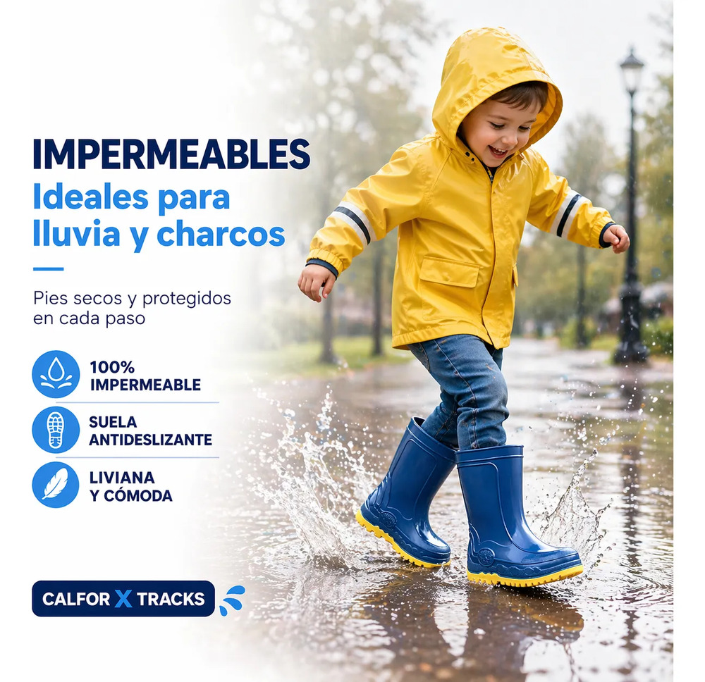 Bota De Lluvia Para Niños Calfor X Tracks Del 21 Al 34 - Image 2