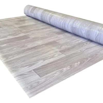 Piso Vinílico Simil Goma Madera Rollo X 10m2 Espesor 1.2mm Gris-Símil madera